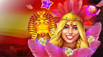 Image featuring an Egyptian pharaoh and a goddess promoting the Admiral X Money Shot Tournament with colorful gems and symbols, set against a vibrant sunset backdrop.