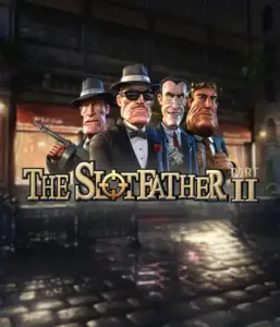 Enter the shadowy world of The Slotfather Part II game by Betsoft, showcasing four iconic mafia characters against a moody urban backdrop. This graphic captures the intense atmosphere of the organized crime with its striking character design and evocative setting. Great for lovers of gangster-themed games, delivering a thrilling gaming experience. 