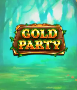 Enter the magical forest of the Gold Party game by Pragmatic Play, featuring a beautifully designed wooden sign decorated with golden letters. The background features a misty green forest that adds a sense of mystery to the slot's theme. Great for fans of magical and nature-inspired games, offering a whimsical escape. 